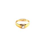 A Gold ring set with old cut Diamonds, possibly 18ct,