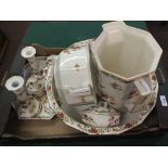 An extensive Cauldon floral toilet set