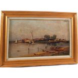 Oil on canvas of Oulton Broad river, signed WT Robertson and dated 1894 lower right,