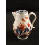 A Lowestoft red and blue doll's house pattern sparrow beak jug,