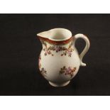 A Lowestoft polychrome Curtis pattern sparrow beak jug, height 3 1/4", light star crack to base,