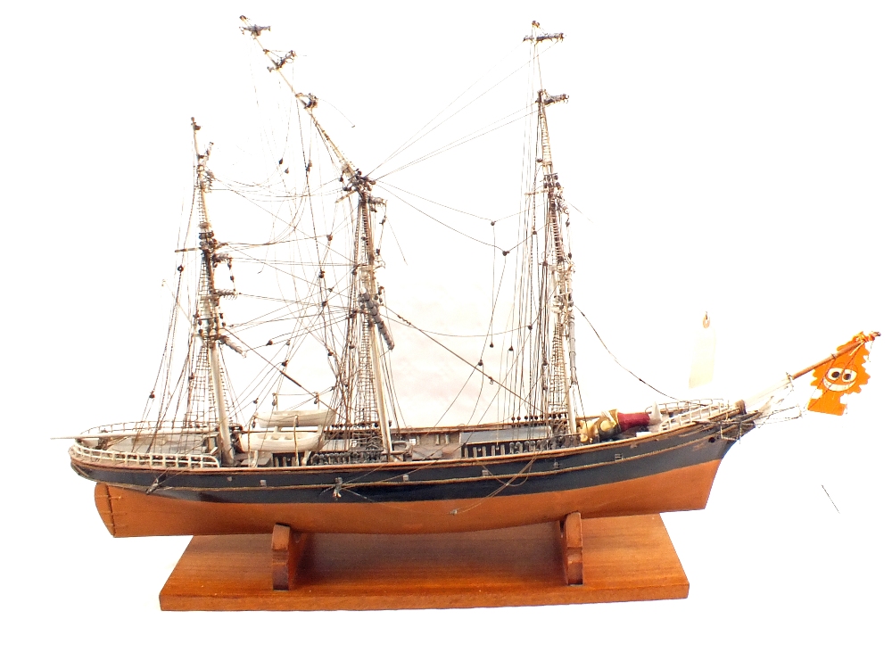 A wooden model galleon