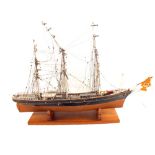 A wooden model galleon