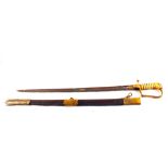 A Georgian Naval Officers sword by Salter, blade showing some gilding,