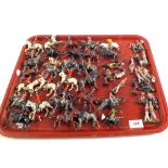 Various lead model soldiers including mounted Britains etc