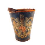 A Georgian leather fire bucket bearing Royal Crest (wear to rim of bucket)