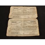 Two Norwich Crown bank and Norfolk and Suffolk 19th Century banknotes,