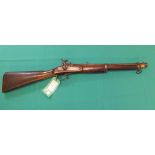 A 19th Century military percussion carbine with three band Enfield military musket