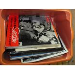 A case and box containing mainly Elvis LP's,