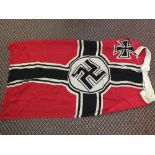A German (PATTERN) Kriegsmarine Naval flag dated 1944, with various stencilling to lanyard,