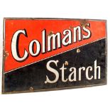 An enamel Colmans Starch sign,