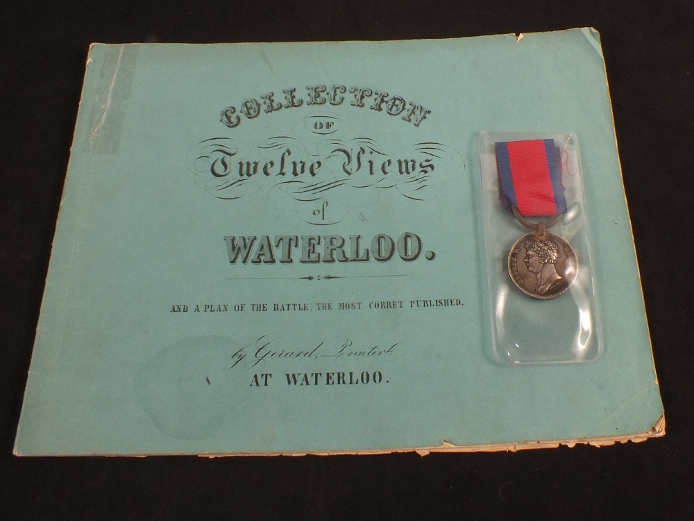 A Waterloo (PATTERN) medal to Hugh Riley 1st Batt 71st Reg Foot with booklet of hand sketches of