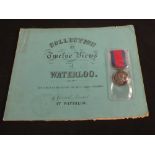 A Waterloo (PATTERN) medal to Hugh Riley 1st Batt 71st Reg Foot with booklet of hand sketches of