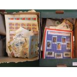 Various world stamps and accessories (two boxes)