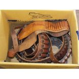 Five leather cartridge belts including .