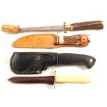 Four knives including a Solingen hunting example with stag grips