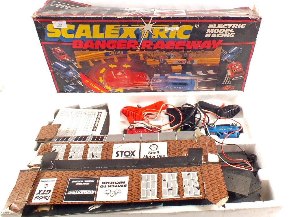 A boxed Scalextric Banger Raceway,