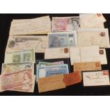 Items to include banknotes, penny reds on cover,