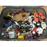 A case of die cast toys etc