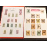 An interesting album containing tobacco tax 1904 stamps, New Zealand Victorian fiscals,