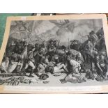 A black and white print 'Death of Nelson',