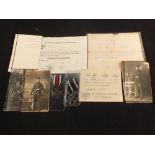 A German (PATTERN) WWI Iron Cross 2nd class with Cross of Honour award documents, photo,