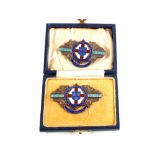 Two enamel/Silver badges (licensed trade as ladies auxiliary)