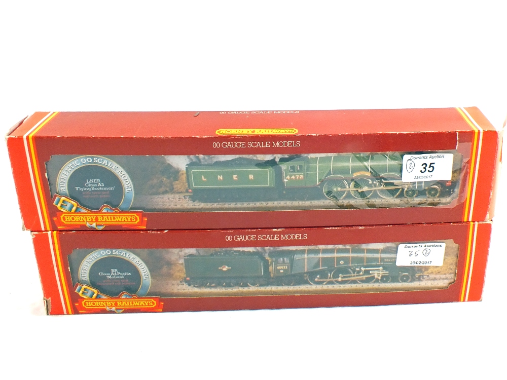 Boxed Hornby railways R309 Mallard and R322 Flying Scotsman