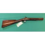 A percussion Blunderbuss, overall approx 28" long with a 12" steel barrel,