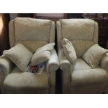 A pair of modern floral upholstery armchairs,