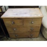 A Victorian pine chest of two short and two long drawers,