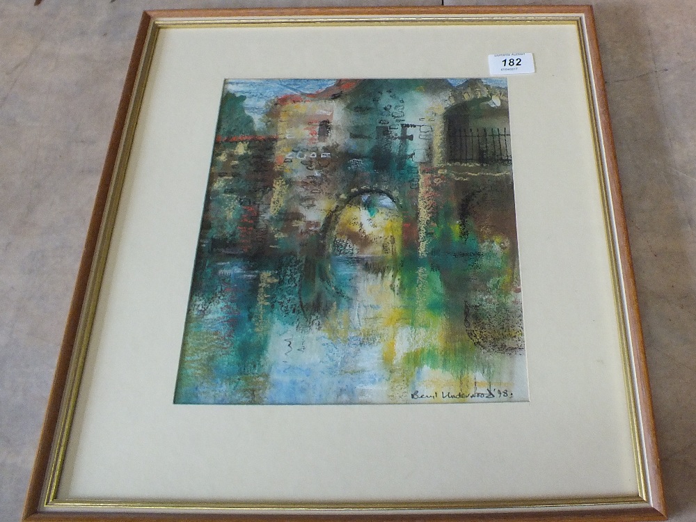 Beryl Underwood pastel on paper of an architectural scene, signed bottom right,