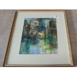 Beryl Underwood pastel on paper of an architectural scene, signed bottom right,