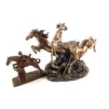 Two composition horse sculptures