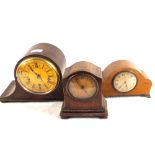 Three various mantel clocks