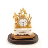 A 19th Century French alabaster and gilt metal figure mounted clock, dial marked Walter Wimbledon,