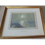 A watercolour by Robert Alexander (1875-1945), 'Rising Moon', signed bottom left,