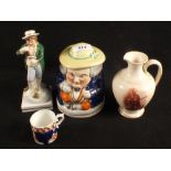 A 19th Century English figure, a Welsh Toby tobacco jar,