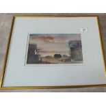 A watercolour by J R Bruce Lockhart, 'Beach Scene at Dawn', signed bottom right 1982,