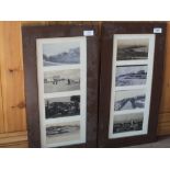 Two frames of Southwold postcards including one railway station,