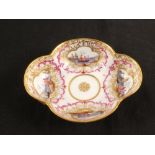 An Augustus Rex 1850's dish with hand painted panels