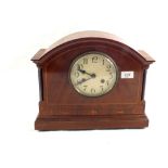 An Edwardian inlaid Mahogany striking mantel clock