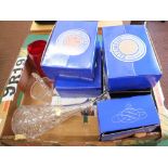 Boxed lead crystal glasses,