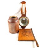 A terrarium, Oak barometer,