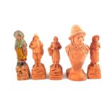 Five Dieppe terracotta figures