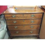 A 19th Century oak chest of four long drawers