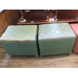 Four loom style upholstered storage box stools