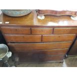 A substantial 19th Century oak chest of three short,