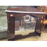 An Art Nouveau mahogany mirrored sideboard back