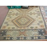 A flatweave rug,